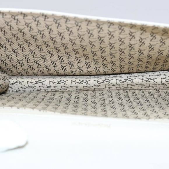 SAINT LAURENT Clutch Bag Leather White Auth ar11120 - Picture 13 of 16